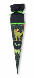Schultüte Fynn aus Stoff mit T-Rex
