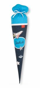 Schultüte Jakob aus Stoff mit Sky Rocket