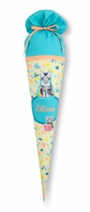 Schultüte aus Stoff mit Katze