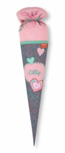 Schultüte Lilly aus Stoff mit Glitter Heart