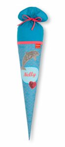 Schultüte Nelly aus Stoff mit Delfin