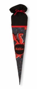 Schultüte Niklas aus Stoff mit Drachen