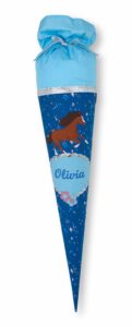 Schultüte Olivia aus Stoff mit Pferd