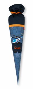 Schultüte Sam aus Stoff mit Helikopter