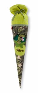 Schultüte aus Stoff mit T-Rex