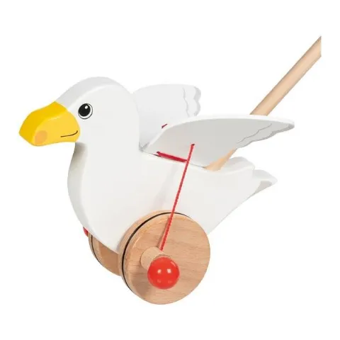 Holzmöwe zum Schieben an einem Stab