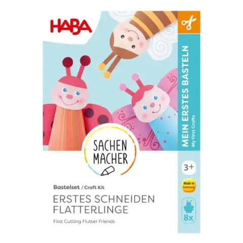 Bastelset von HABA mit ausgeschnittenen bunten Papierfiguren