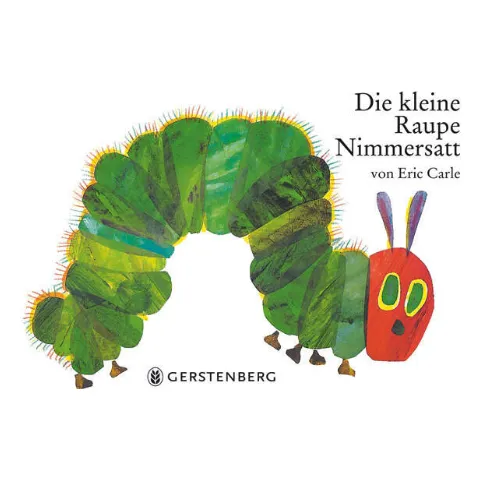 Spielbilderbuch „Die kleine Raupe Nimmersatt“ von Eric Carle mit der grünen Raupe