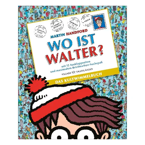 Suchbuch „Wo ist Walter?“ mit Walter in rot-weißer Mütze und Brille
