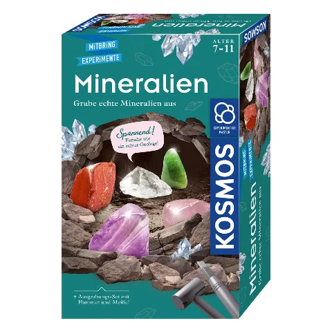 Packung „Mineralien“ von Kosmos mit bunten Steinen