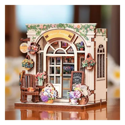 Book Nook „Flower Boutique“: Miniatur-Blumenladen mit Fenstern und Blumen