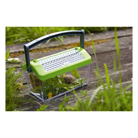 Grüne Insektenbox draußen im Gras