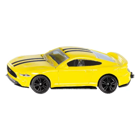 Gelber Ford Mustang mit schwarzen Streifen
