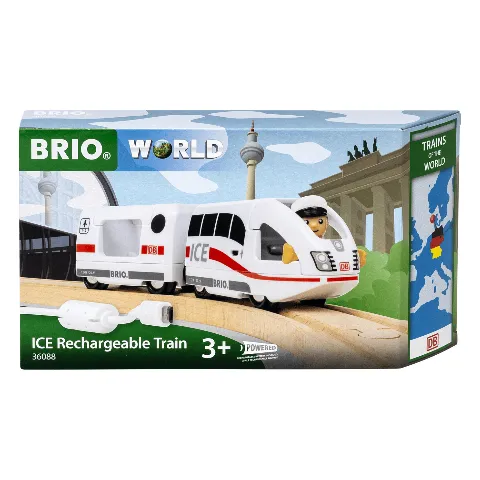 Verpackung des BRIO-ICE mit Akku in Weiß und Rot