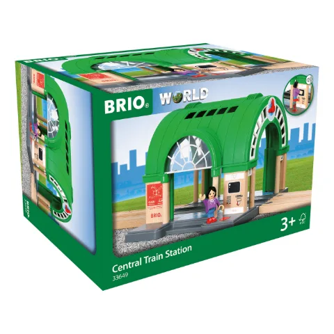 Schachtel BRIO World Hauptbahnhof mit grünem Bahnhofsdach