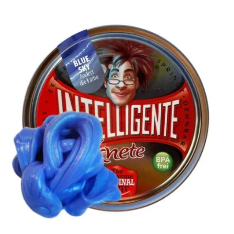 Dose Intelligente Knete mit blauer Knete davor