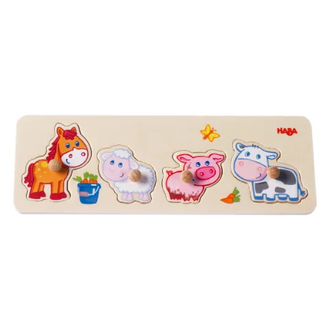 HABA-Greifpuzzle Bauernhof-Tierkinder aus Holz