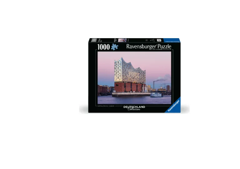 Puzzle-Schachteln: Elbphilharmonie Hamburg mit 1000 Teilen von Ravensburger und ein Vogelpuzzle von Djeco