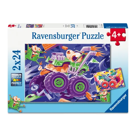 Ravensburger-Puzzleschachtel Monster Trucks mit 2 × 24 Teilen