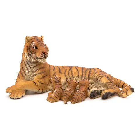 Liegende Tigerin mit zwei Jungen