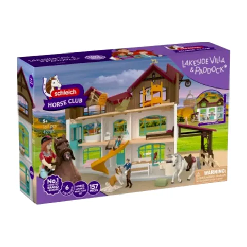 Verpackung des Schleich-Sets Lakeside Villa & Paddock mit Haus, Pferden und Reiterinnen