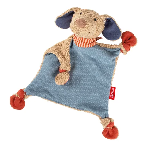Blaues Sigikid-Schnuffeltuch mit Hundekopf Fips